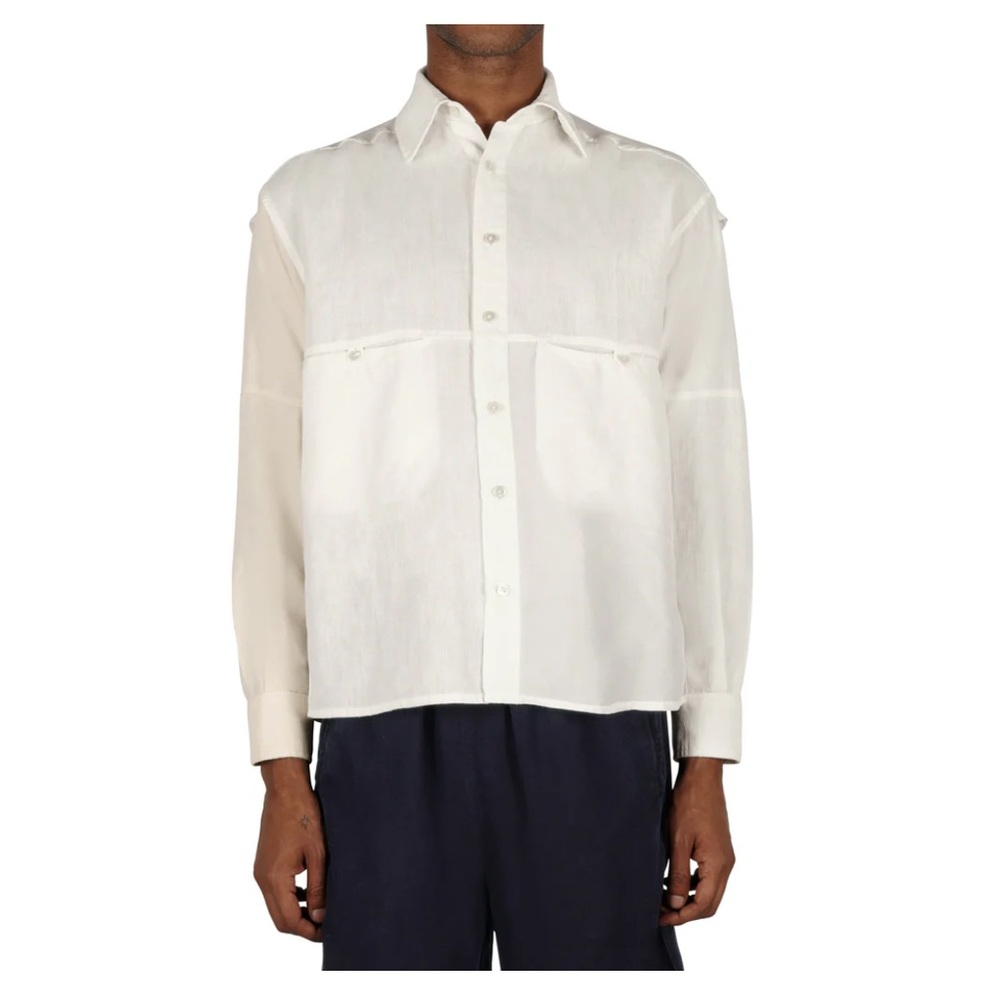 Older Brother linen/silk panel fishing shirt